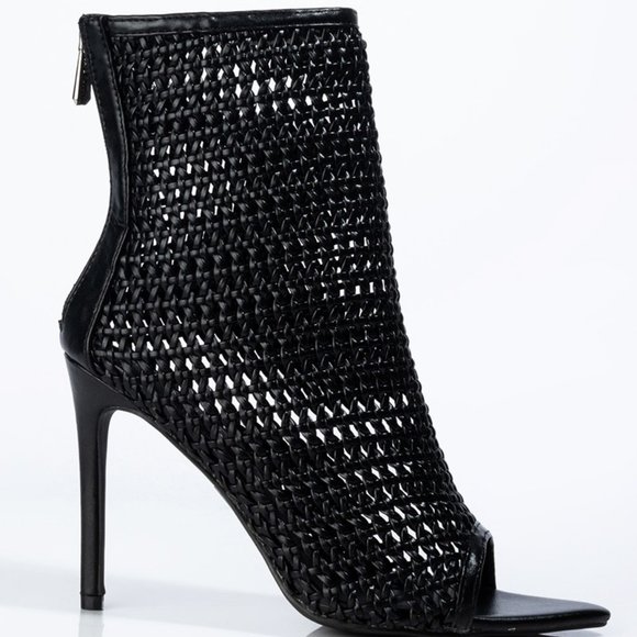 Cape Robbin Weave Peep Toe Booties - Picture 1 of 3